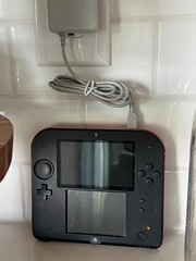 Nintendo 2DS Console Red & Black Bundle w/ Charger + 4GB SD Card Tested & Works