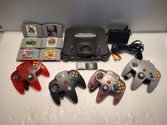 Nintendo 64 N64 Original System Console +4 Controllers +6 Games +1 Memory Card