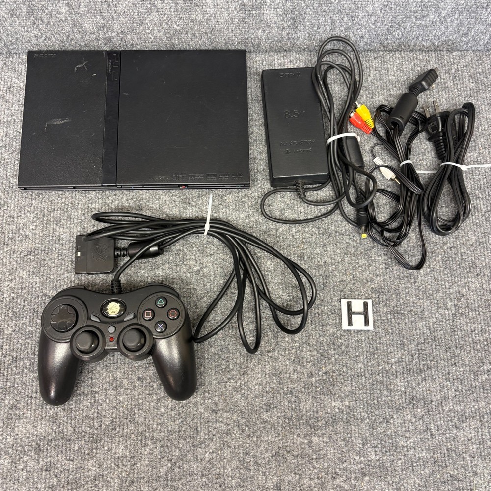 Sony Playstation 2 Slim Console PS2 System Controller Power AV Cables Bundle