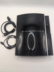 PS3 Fat CECH03 Backwards Comp. Console Only w/Cables Works 2 Day Handle