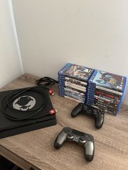 Sony Playstation 4 PS4 Slim Console – Black (CUH-2215B) – 2 Controllers 22 Games