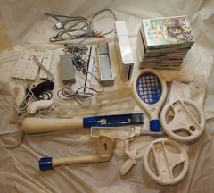 Nintendo Wii Console Bundle Lot 14 Games Wii Attachments and Controllers