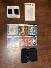 Nintendo DS Lite Bundle – White with 6 games & case & charger & Stylus