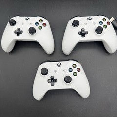 White Xbox One S Bundle W/ 3 Controllers 11 Games & Cords Tested And Working