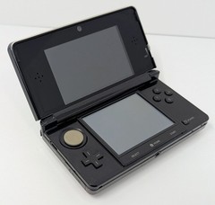 Nintendo 3DS Cosmo Black System – Broken Charger Port – For Parts Or Repair