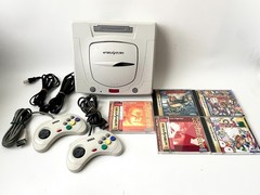 Sega Saturn White Console Bundle 2 Controllers Cables 5 Games NTSC-J Japan Retro