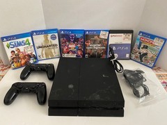 Sony PlayStation 4 Console 500GB (CUH-1215A) w/6 Games and 2 Controllers