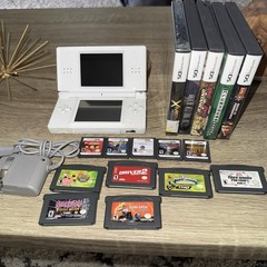 Nintendo DS Lite Polar White Handheld Console System USG-001 With Games*^*^